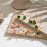 Multi Colour Teardrop & Pearl Drop Earrings
