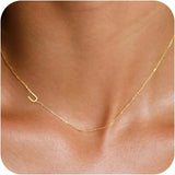 Sideways Initial Choker Necklace