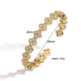 Gold Zirconia Flower Cuff Bracelet
