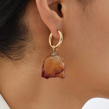 Immortal Rose Resin Flower Earrings