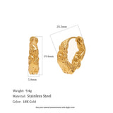 Hammered Texture Gold Hoop Earrings