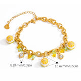 Lemon Charm Gold Chain Bracelet