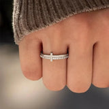 CZ Cross Stacking Ring