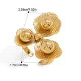 Metal Flower Adjustable Open Ring