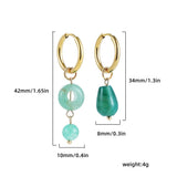 Green Stone Bohemian Drop Earrings