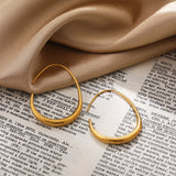Oval Hook Drop Earrings