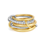 Multilayer Connecting Cubic Zirconia Ring