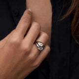 Two-Tone Waterdrop Zircon Stackable Ring