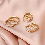 Huggie Hoop Earrings with Cubic Zirconia