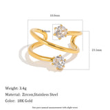 Spiral Zircon Adjustable Open Ring