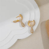 Cubic Zirconia Teardrop Huggie Earrings