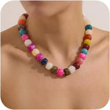 Chunky Beaded Choker Necklace