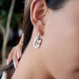 Detachable Two-Tone Geometric Hoop Earrings