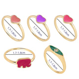 Pink Enamel Heart Ring