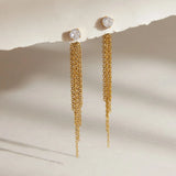 Luxury Gold Chain Tassel Drop Earrings