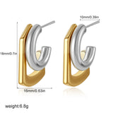 Two-Tone Irregular C-Shape Studs