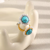 Pearl & Turquoise Round Ring
