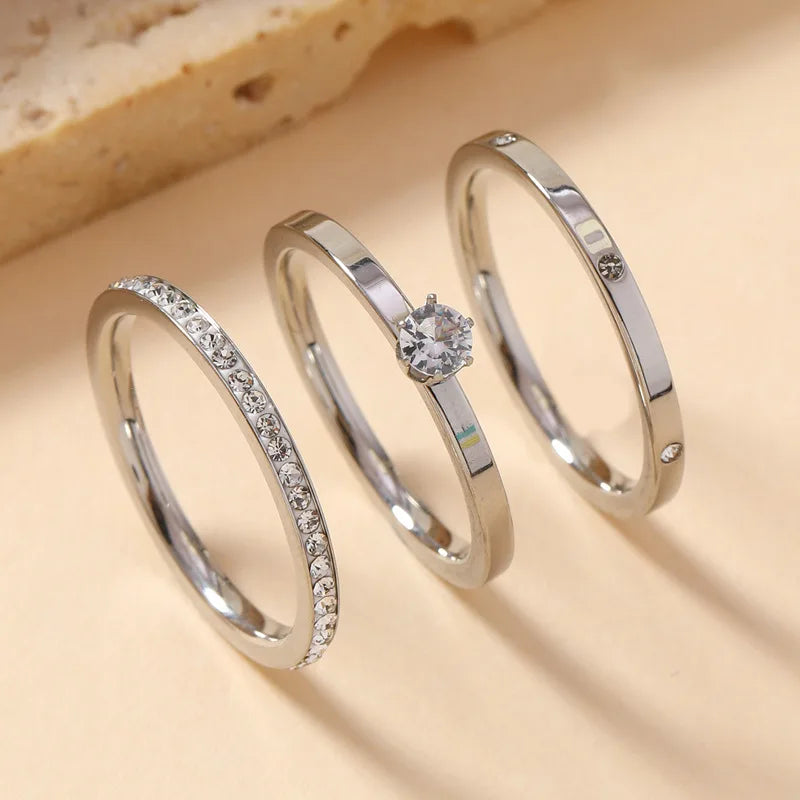 Classic Zircon Ring Stack Set