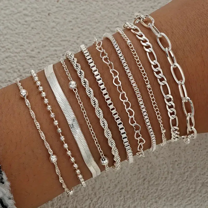 11-Piece Chic Snake Chain Bracelet Set — Boho, Minimalist & Elegant (2025 Edition)