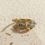 Gold Linked Stackable CZ Ring