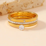 Classic Zircon Ring Stack Set