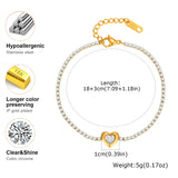 Heart CZ Snake Chain Bracelet