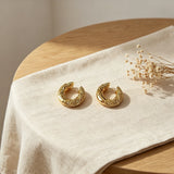 Shiny Zircon Inlay Circle Hoop Earrings
