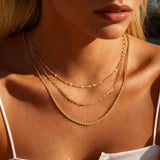 Layered Curb & Rope Chain Necklace