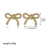 Cubic Zirconia Bow Stud Earrings