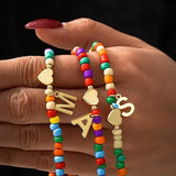 Beaded Initial Heart Necklace
