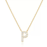 Zircon Letter Choker Necklace