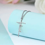 Silver Plated Alloy Faith Cross Pendant Necklaces