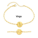 Zodiac Coin Charm Chain Bracelet