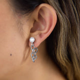 CZ Zircon Chain Pendant Drop Earrings