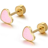 Sweetheart Titanium Stud Earrings
