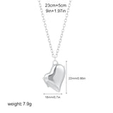 Glossy Heart Pendant Necklace
