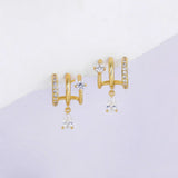 Zircon Illusion Drop Stud Earrings