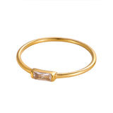 Birthstone Square Zircon Ring