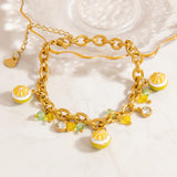 Lemon Charm Gold Chain Bracelet