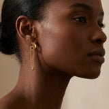 Tassel Chain Wide C-Shape Studs