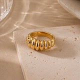 Ribbed Stripe Stacking Ring
