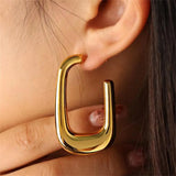 Chunky U-Shape Hoop Earrings