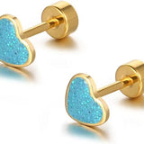 Sweetheart Titanium Stud Earrings
