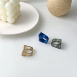 Colorful Acrylic Resin Ring Set