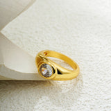 Vintage Sparkle Zircon Chunky Ring