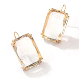 Crystal Square Drop Earrings