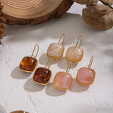 Square Resin Pendant Dangle Earrings