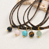 Turquoise Leopard Leather Choker