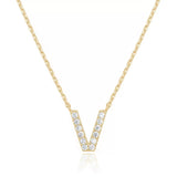 Zircon Letter Choker Necklace