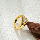 Vintage Sparkle Zircon Chunky Ring